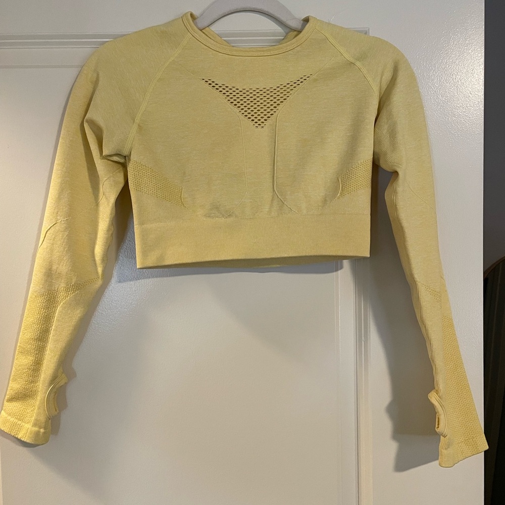 AYBL Yellow Long Sleeve Crop Top